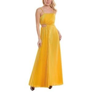Alice + Olivia NWT Powell Pleated Wide Leg Jumpsuit in Yellow‎ Size 10 MSRP $595